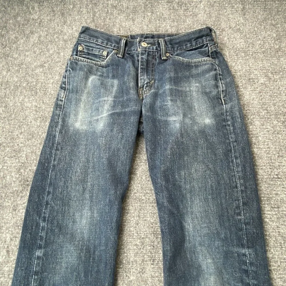 Levi's 514 Slim Straight Men 29x30.5 Blue Denim Distressed Fade Streetwear Work